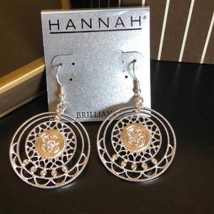 Elegant Silver Tone Round Earrings